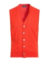 Drumohr Man Cardigan Tomato Red Size 42 Cashmere In Red