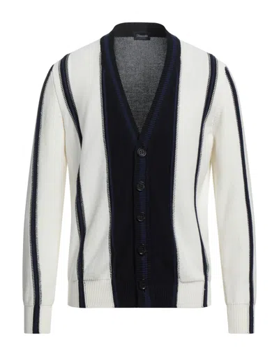 Drumohr Man Cardigan White Size 38 Cotton