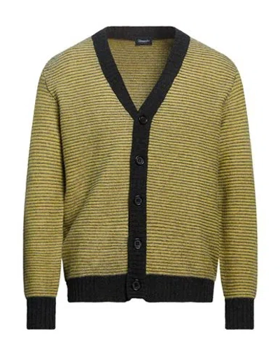 Drumohr Man Cardigan Yellow Size 42 Lambswool In Green