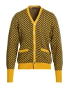 Drumohr Man Cardigan Yellow Size 48 Cashmere