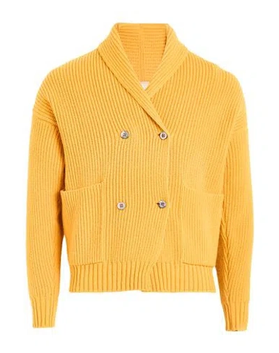 Drumohr Man Cardigan Yellow Size S Lambswool In Multi