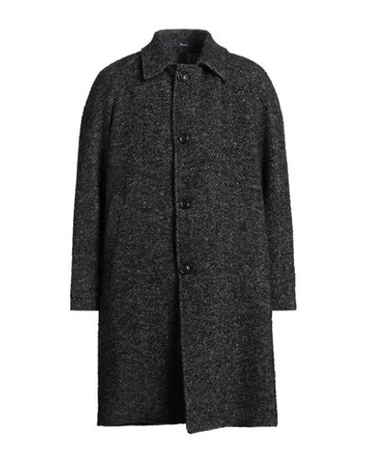 Drumohr Man Coat Black Size 38 Virgin Wool, Mohair Wool, Alpaca Wool, Polyamide