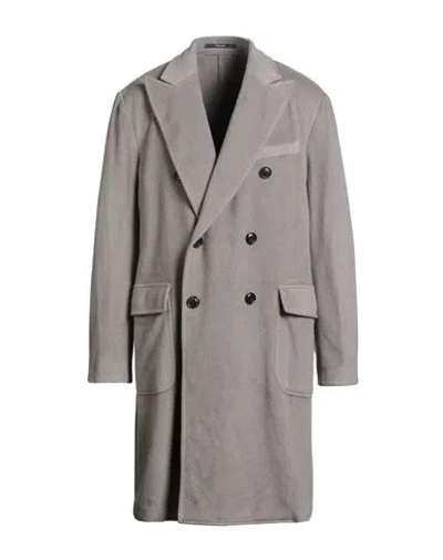 Drumohr Man Coat Grey Size 42 Cashmere In Gray