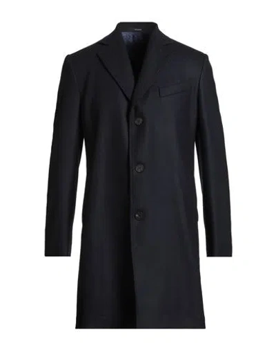 Drumohr Man Coat Midnight Blue Size 38 Virgin Wool