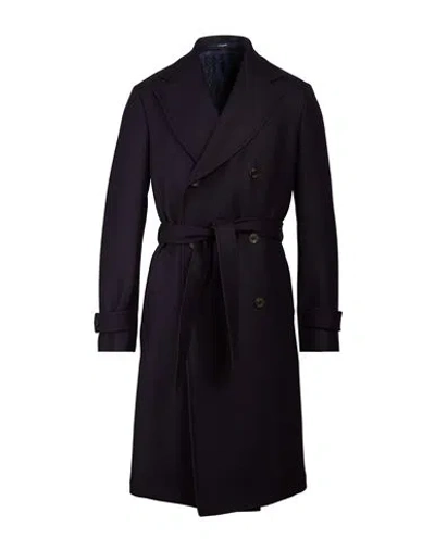 Drumohr Man Coat Midnight Blue Size 38 Virgin Wool
