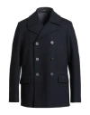 Drumohr Man Coat Midnight Blue Size 42 Cotton In Blue