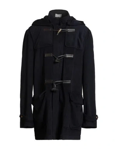 Drumohr Man Coat Midnight Blue Size 44 Alpaca Wool, Virgin Wool