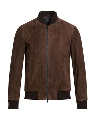 Drumohr Man Jacket Brown Size 46 Lambswool