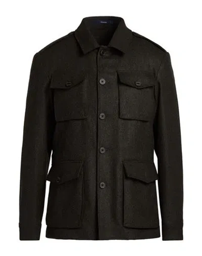 Drumohr Man Jacket Charcoal Size 32 Virgin Wool In Grey