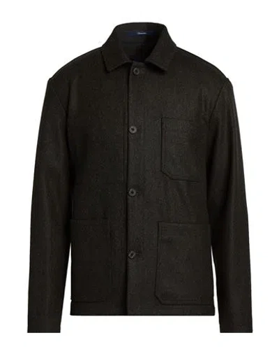 Drumohr Man Jacket Charcoal Size 36 Virgin Wool In Grey