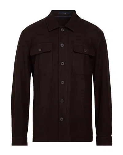 Drumohr Man Jacket Dark Brown Size 38 Cashmere