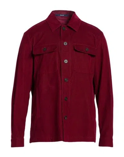 Drumohr Man Jacket Garnet Size 38 Cotton In Burgundy