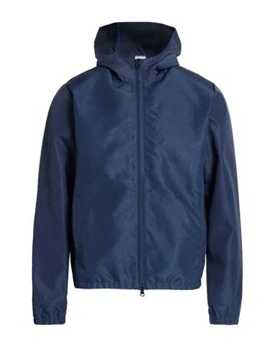 Drumohr Man Jacket Navy Size 3xl Polyester In Blue