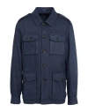 Drumohr Man Jacket Navy Size 44 Virgin Wool, Polyester In Blue
