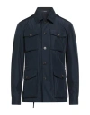 Drumohr Man Jacket Navy Size 48 Polyester In Blue