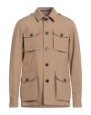 Drumohr Man Jacket Sand Size 46 Polyester In Brown