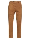 Drumohr Man Pants Camel Size 38 Cotton, Elastane In Brown