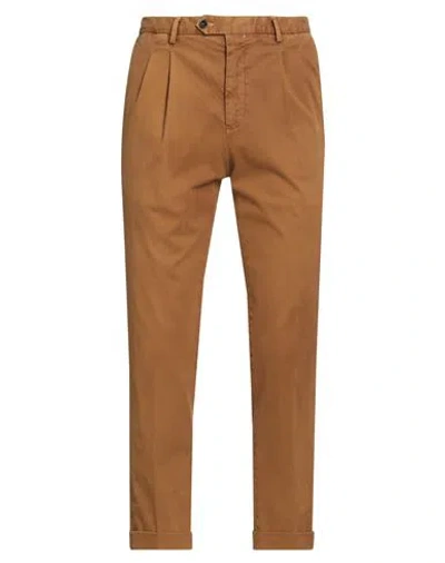 Drumohr Man Pants Camel Size 38 Cotton, Elastane In Brown