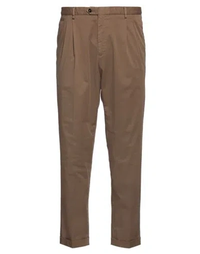 Drumohr Man Pants Coral Size 40 Cotton, Elastane In Brown