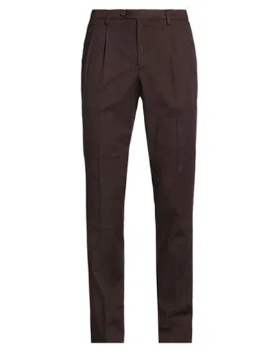 Drumohr Man Pants Dark Brown Size 32 Cotton, Lycra, Elastane