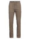 Drumohr Man Pants Khaki Size 40 Cotton, Elastane In Green