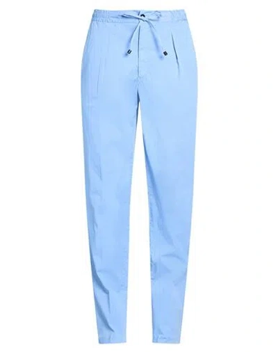 Drumohr Man Pants Light Blue Size 30 Cotton, Elastane