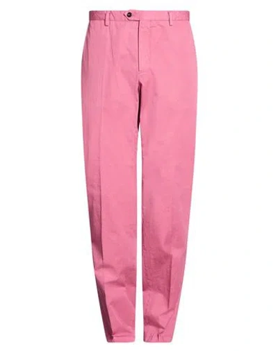 Drumohr Man Pants Magenta Size 36 Cotton In Pink
