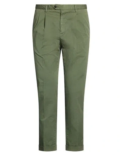 Drumohr Man Pants Military Green Size 38 Cotton, Elastane