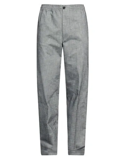 Drumohr Man Pants Navy Blue Size 32 Cotton, Elastane In Gray