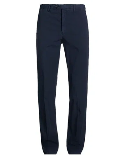 Drumohr Man Pants Navy Size 40 Cotton, Elastane In Blue