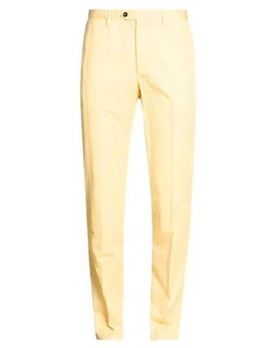 Drumohr Man Pants Pastel Yellow Size 40 Cotton