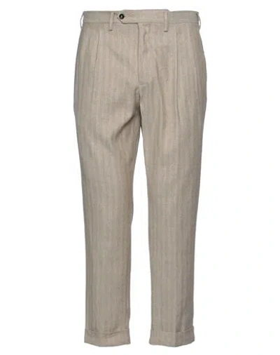 Drumohr Man Pants Sand Size 36 Cotton, Linen, Elastane In Beige