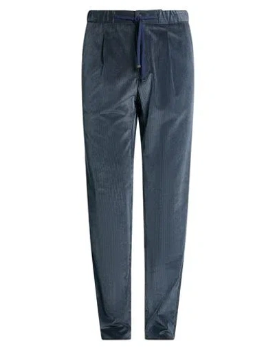 Drumohr Man Pants Slate Blue Size 32 Cotton