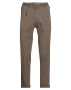 Drumohr Man Pants Taupe Size 36 Cotton, Elastane In Brown