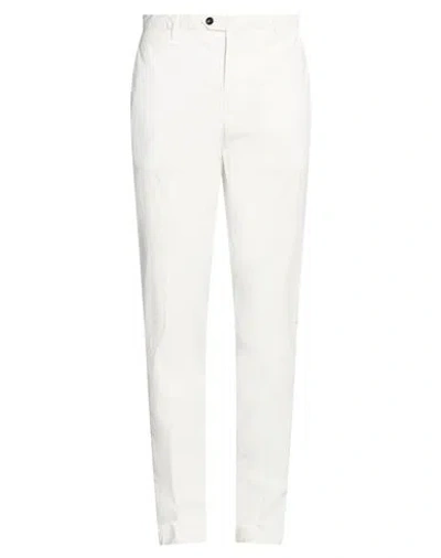 Drumohr Man Pants White Size 32 Cotton, Elastane