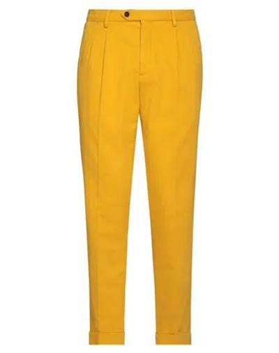 Drumohr Man Pants Yellow Size 30 Cotton, Elastane