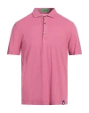 Drumohr Man Polo Shirt Antique Rose Size L Cotton In Pink