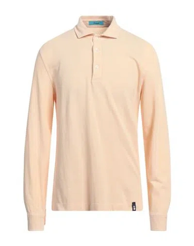 Drumohr Man Polo Shirt Apricot Size L Cotton In Orange