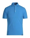 Drumohr Man Polo Shirt Blue Size S Cotton, Linen