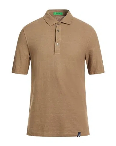 Drumohr Man Polo Shirt Brown Size L Cotton, Linen