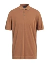 Drumohr Man Polo Shirt Camel Size 42 Cotton In Beige