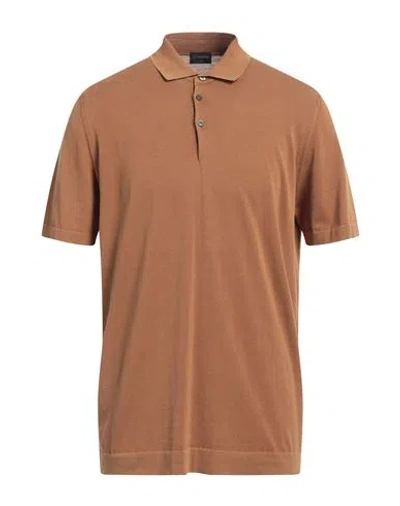 Drumohr Man Polo Shirt Camel Size 42 Cotton In Beige