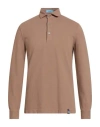 Drumohr Man Polo Shirt Camel Size Xxl Cotton In Brown