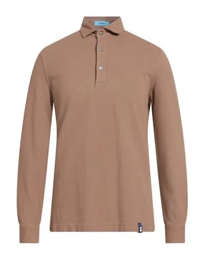 Drumohr Man Polo Shirt Camel Size Xxl Cotton In Brown