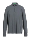 Drumohr Man Polo Shirt Charcoal Size Xxl Cotton In Gray