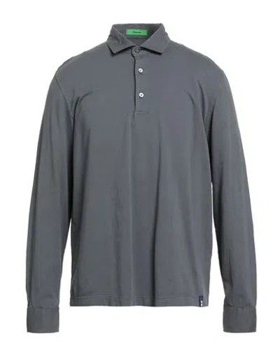 Drumohr Man Polo Shirt Charcoal Size Xxl Cotton In Gray
