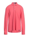 Drumohr Man Polo Shirt Coral Size Xxl Cotton In Red