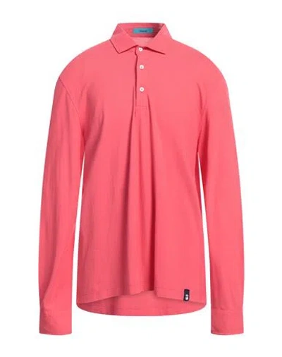 Drumohr Man Polo Shirt Coral Size Xxl Cotton In Red
