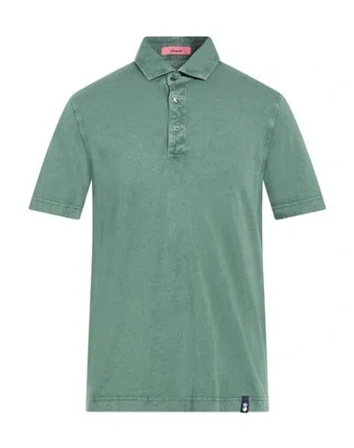 Drumohr Man Polo Shirt Dark Green Size M Cotton