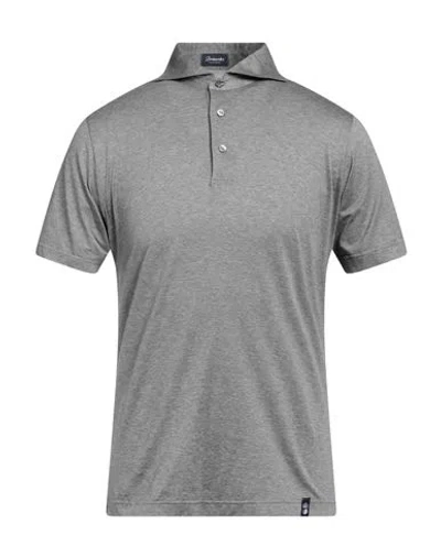 Drumohr Man Polo Shirt Grey Size S Cotton